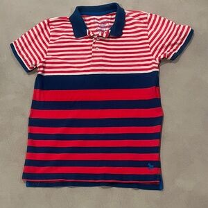 Mini Boden Red and Navy Striped Polo Shirt